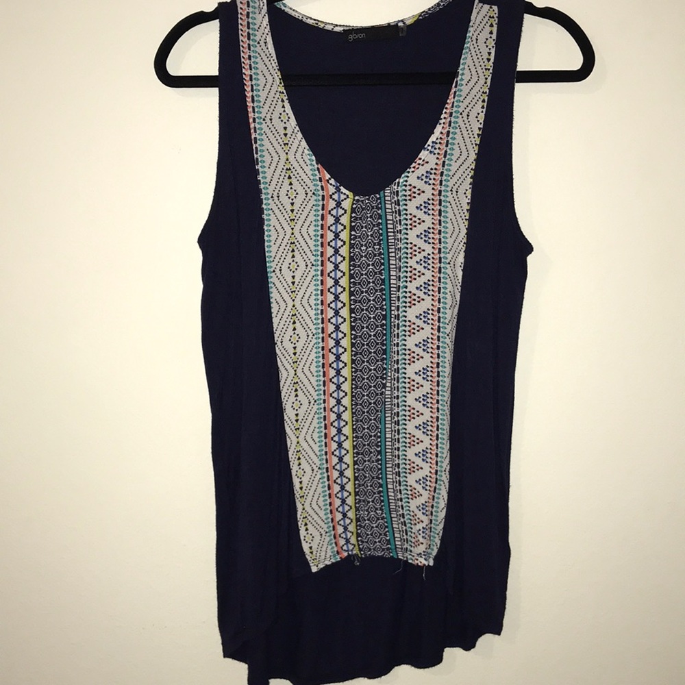 Blue sleeveless shirt